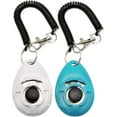 thumbnail image 1 of Clicker de entrenamiento para mascotas como perros, gatos, caballos, pájaros, delfines, cachorros, con correa para la muñeca, paquete de 2, 1 of 4