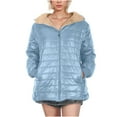thumbnail image 2 of Clearance under 20$ Sevevn Women's Solid Plus Fleece Cotton Jacket Warm Lamb Fleece Coat Sweater Coat Clearance Sales Online Deals Blue XXL, 2 of 6