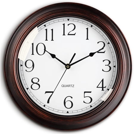 KECYET Wall Clocks Battery Operated Silent Non-Ticking Wall Clock 8.5 Inch Small Vintage Retro Rustic Style Decorative for Kitchen Living Room Home Office (Bronze)