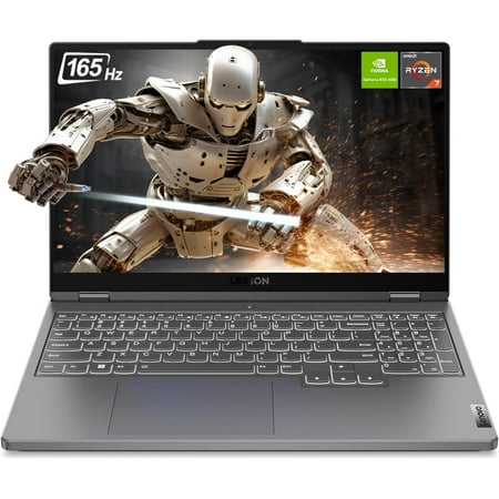 Lenovo Legion 5 Gaming Laptop, 15.6" WQHD Display, AMD Ryzen 7 7735HS, 16 GB DDR5 RAM, 1 TB PCIe SSD, NVIDIA GeForce RTX 4060, Backlit Keyboard, Windows 11 Home, Storm Grey