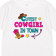thumbnail image 4 of Inktastic Cutest Cowgirl in Town with Cowgirl Hat and Boots Girls Long Sleeve Toddler T-Shirt, 4 of 5