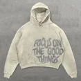 thumbnail image 2 of Sudadera con capucha de gran tamaño con estampado de letras retro de moda americana nueva de 2024 para mujer, sudadera informal gótica estilo hip-hop Y2K Harajuku, top de calle, 2 of 5