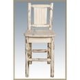 thumbnail image 1 of Montana Woodworks MWBSWNRVLZMOOSE Barstool with Back with Laser Engraved Moose Design, Clear Lacquer Finish, 1 of 1