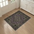 thumbnail image 3 of ODIKA 3'x5' Washable Throw Rug Insect Mystical Gothic Scroll Border Moth Boho Witchy Vintage Refined Structured for Entryway, Kitchen, Mudroom, Stain Resistant, Low Profile, Non-Slip, 3 of 7