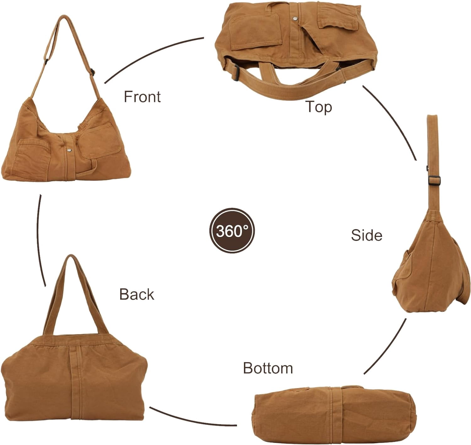 Soft Denim Handbag for Women Casual Hobo Tote Bag Retro Crossbody Bag Large Capacity Denim Purses