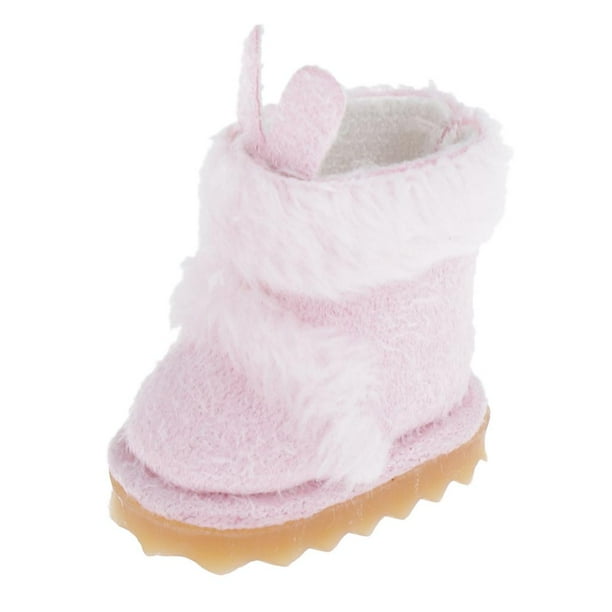Botas de peluche de muñeca 1 par de botas largas de orejas de conejo de muñeca Botas de peluche para OB11 Muñeca mediana rosa Magideal Botas de peluche de muñeca