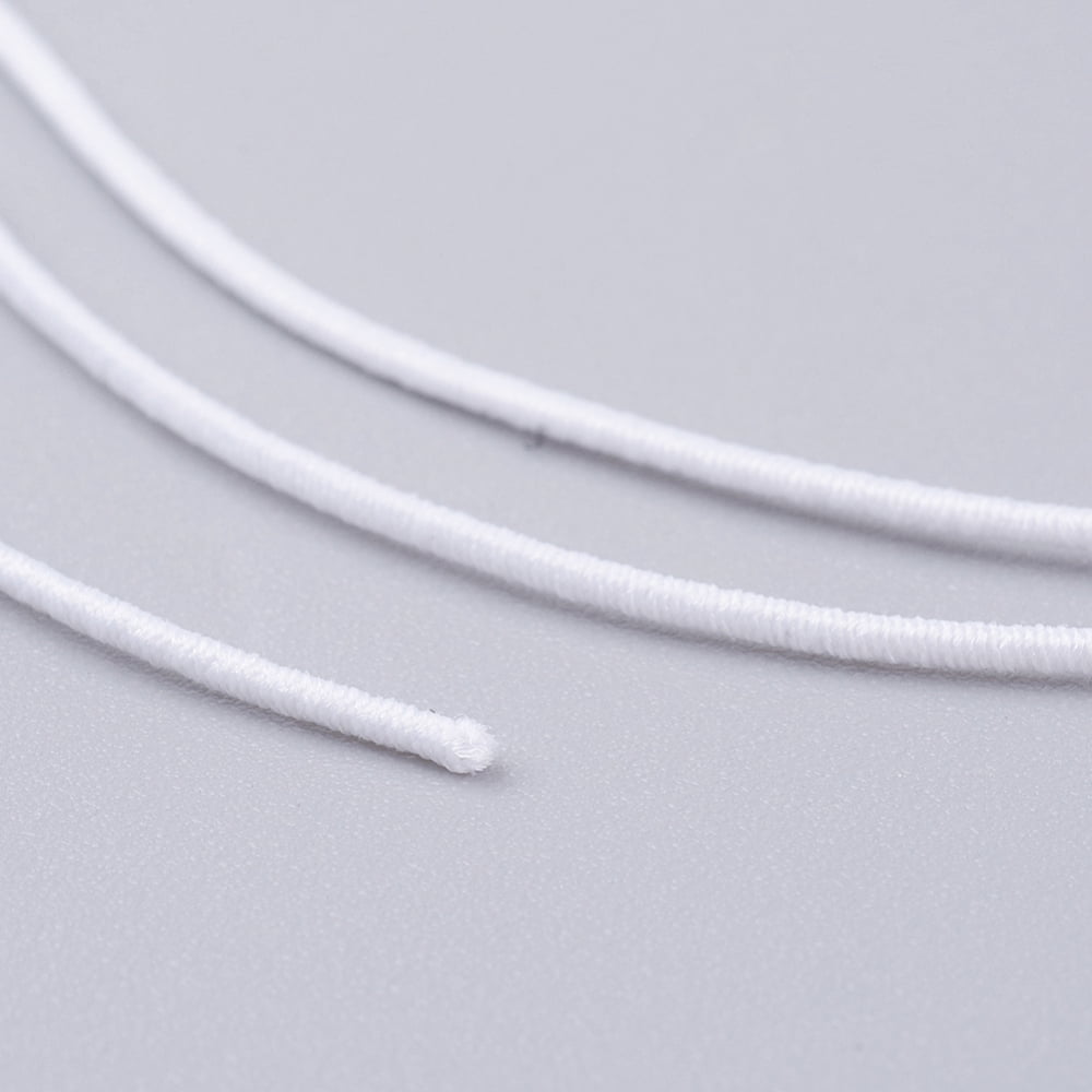 Elastic Cords Stretchy String for Bracelets Necklaces Jewelry Making White 1mm about 19.68~21.87 yards(18~20m)/roll DIY
