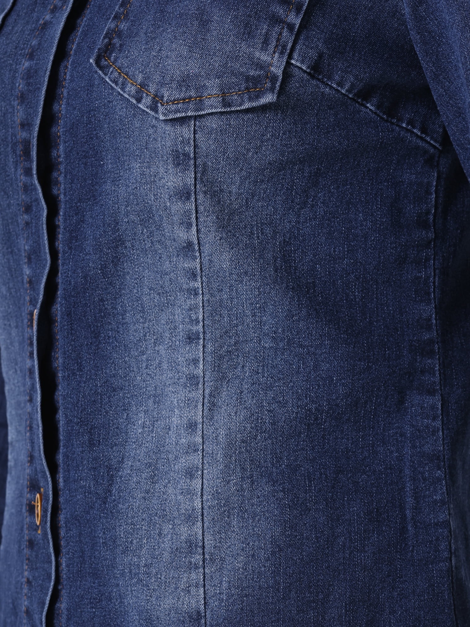 DARING DIVA Women's Long Sleeve Denim Jacket S Dark Blue