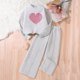 thumbnail image 5 of Cowsor Little Girls Outfits 2 Piece Toddler Long Sleeve Sweatshirt Leggings Pants Clothing Set, 5 of 5