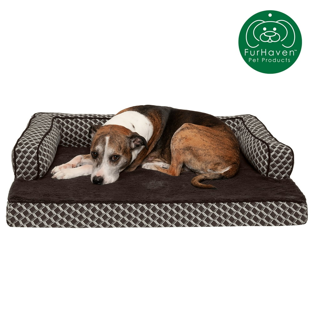 FurHaven Pet Dog Bed Cooling Gel Memory Foam Orthopedic Plush & Decor