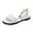 White, variant on Women Flat Roman Sandals Open Toe Pu Leather Summer Casual Slip On Beach Shoes Non Slip Outsole Size Us 8.5 Foot Length 10.04In