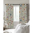 thumbnail image 4 of Pink Spring Floral Kitchen Curtains Elegant Pastoral Flowers Butterflies Rustic Cafe Short Curtains for Bathroom Blackout Window Curtain Small Window Treatment Drapes for Bedroom 27.5"x39"x2, 4 of 9
