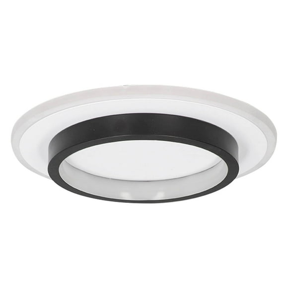 Round Ceiling Lamp, 85-265V Baking Paint Process Acrylic Aluminum Alloy Black Delicate Texture Ceiling Light for Bedroom Warm Light