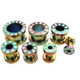 thumbnail image 3 of Oil Slick Multicolor Titanium with CZ Over Surgical Steel Screw-on Plugs/Gauges 1/2'' (12MM) 2 Pieces (1 Pair) (B/64), 3 of 3