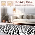 thumbnail image 2 of ODIKA 8'x10' Machine Washable Non-Slip Area Rug, Monochrome Spotted Motif with Abstract Dalmatian Influence High Traffic Rug, Black, 288255, 2 of 7