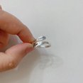 thumbnail image 4 of Faith Cross Sterling Silver Open Statement Rings Adjustable Minimalist Hope Love Eternity Wedding Band Promise Ring Wrap Finger Bands Fashion Jewelry Gifts for Women Men Xmas, 4 of 10