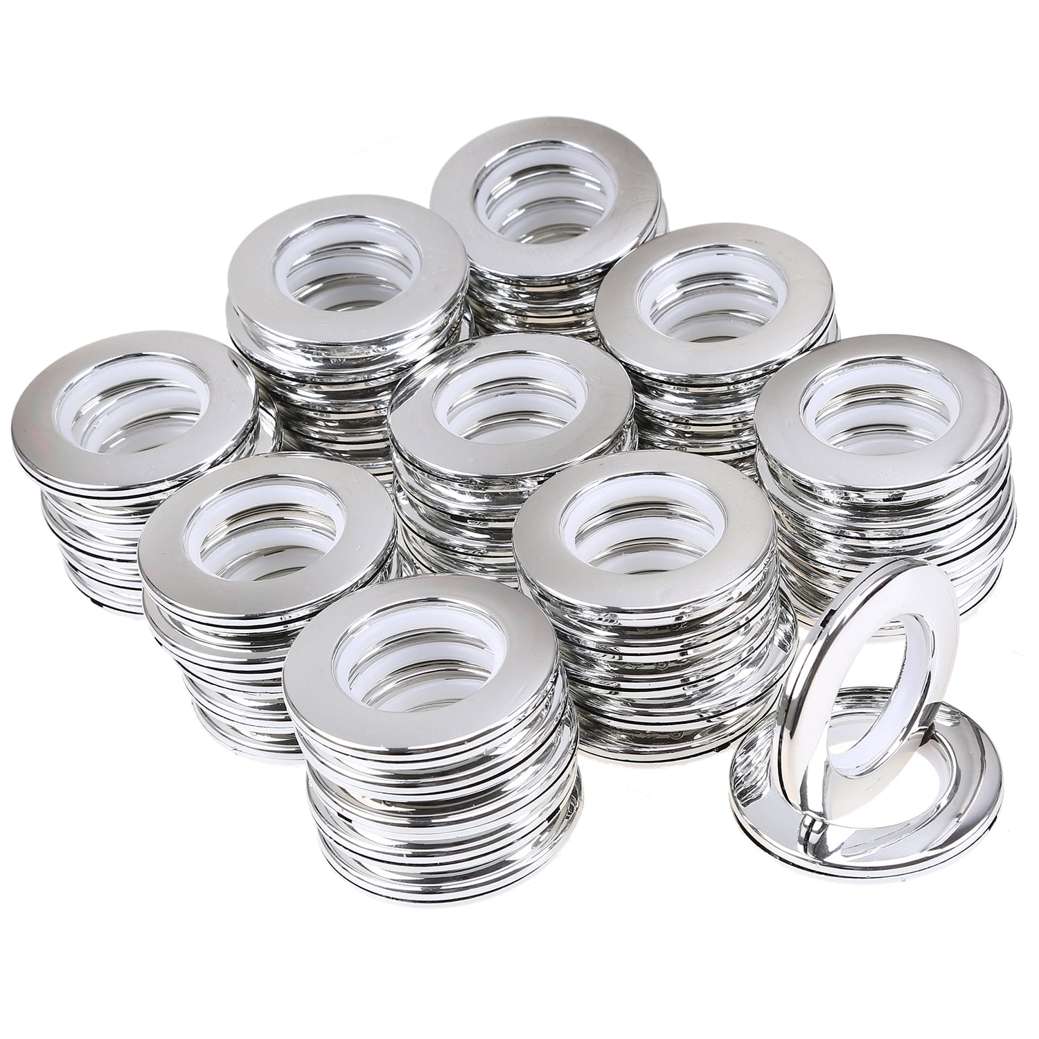  24 Pieces Curtain Grommets Low Noise Roman Rings 1-9/16 Inch  Curtain Hole Ring Curtain Eyelet Rings, Matt Silver : Home & Kitchen
