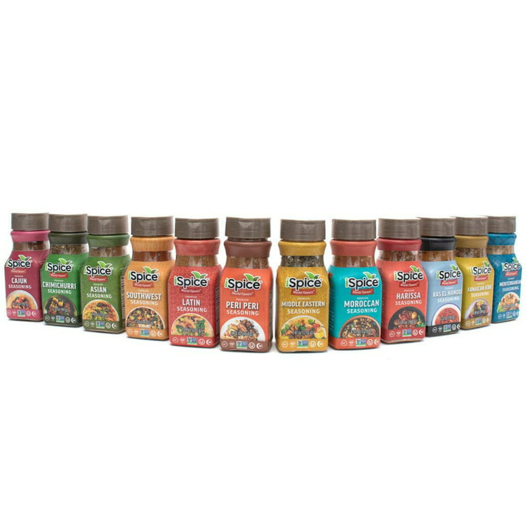 iSpice | 12 Pack of Spice and Herbs | Chef Grade | Mixed Spices & Seasonings Gift Set | Kosher