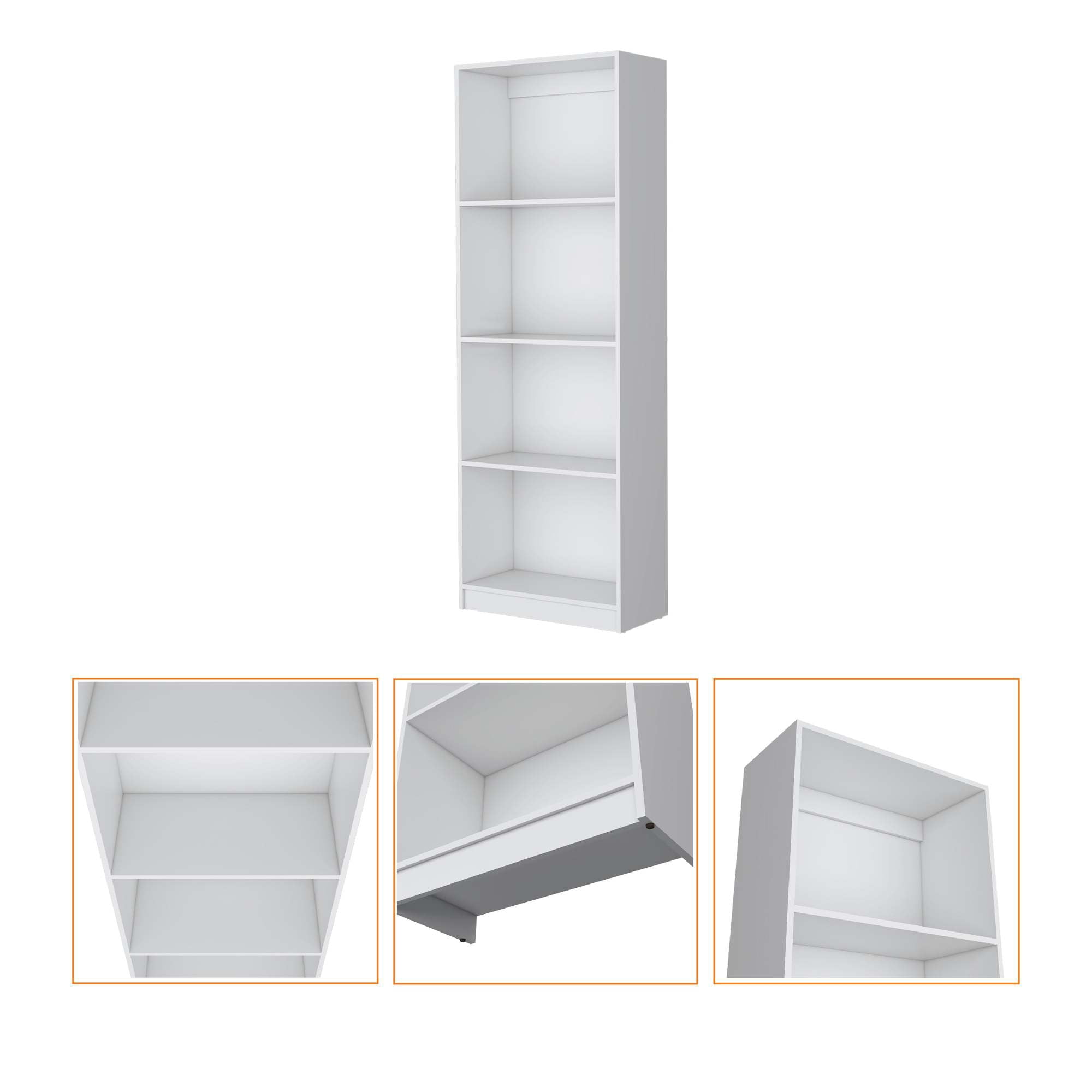 4-Tier Tall Bookcases 71.1" Freestanding Storage Living Shelves Bookcase