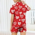thumbnail image 4 of Tnhcen Women's Valentine Print Button Front Flip Collar Short Sleeve Short Pants Pajama Set Milk Silk 95% Polyester 5% Spandex Sleepwear S-2XL, 4 of 8