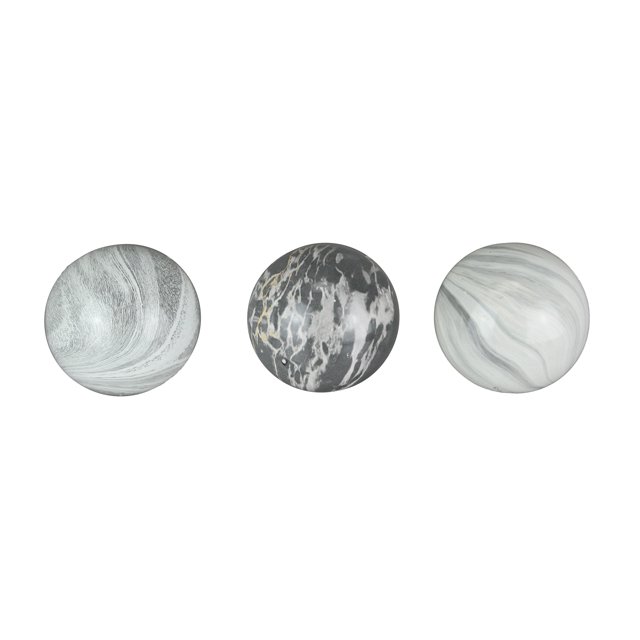 3 Piece Swirling Marble Finish Resin Decor Ball Set 4 Inch