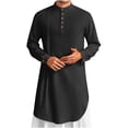 thumbnail image 2 of Ensemble de Robe Musulmane en Coton pour Homme Style Arabe à Manches Longues, Boutonnée à l'Avant, Robe Décontractée pour Usage Quotidien, 2 of 9