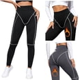thumbnail image 2 of CaComMARK PI Women's Fleece Workout Leggings Tummy Control High Waisted Yoga Pants Butt Lifting Ankle Compression Leggings Black, 2 of 7