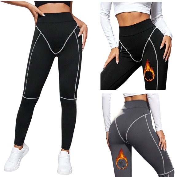HVOBTTY Women's Long Leggings Slim Leg Cut Fleece Lined High Waist Hip Lifting Feature for Yoga and Daily Matching Pants