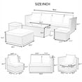 thumbnail image 7 of 7 Piece Patio Furniture Set, Outdoor Patio Conversation Set with Lounger Sofa, All-Weather PE Rattan Wicker Sectional Patio Sofa Set with Tempered Glass Coffee Table for Family, 7 of 7