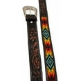 thumbnail image 3 of 35-36  Western Antique Floral Tooled Beaded Full-Grain Leather Belt 26FK30, 3 of 4