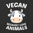 thumbnail image 2 of I Love Animals T-Shirt | Cute Vegetarian Black Tee Gift, 2 of 5