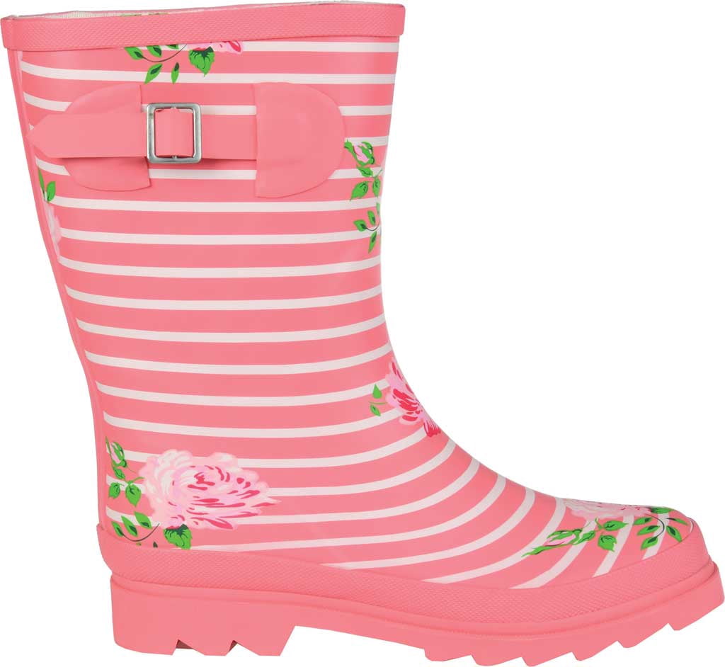 Women's Journee Collection Seattle Mid Calf Rain Boot Pink Rubber 11 M