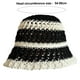thumbnail image 2 of Gorro de pescador de paja de verano con circunferencia de la cabeza de 56-58cm, sombrilla femenina, gorro de lavabo, sombrero protector solar transpirable hueco, 2 of 5