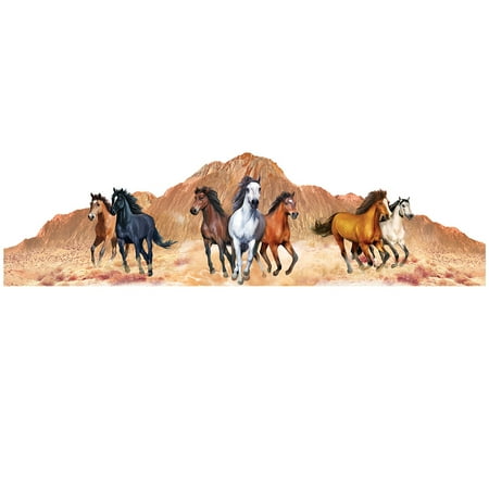 Access Garage Doors Wild Horses Mountain Scene Garage Door Magnets - Removable and Reusable Outdoor Decorative Accents ()