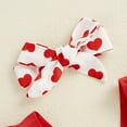 thumbnail image 6 of Okbabeha Baby Girl Summer Romper Flying Sleeve Heart Print Jumpsuit Headband, 6 of 8