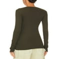 thumbnail image 3 of T-shirt pour Femmes à Manches Longues, Col Rond, Uni, Coupe Ajustée, Hauts d'Automne, T-shirts Basiques, Vêtements d'Automne, 3 of 5