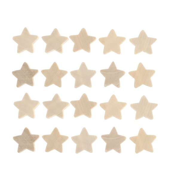 LIOOBO 50Pcs Wooden Beads Five Pointed Star Beige Craft Beads for Jewelry Making and DIY Bracelets