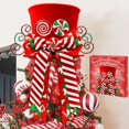 thumbnail image 1 of Gorro rojo con bastones de caramelo para árbol, decoración navideña, 1 of 6