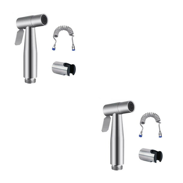 Cateissary Pulverizador de bidé de mano, grifo de baño, cabezal de ducha, reemplazo de limpio, mejora de bricolaje, pulverizador de chorro de Manguera de soporte del rociador 2Conjunto
