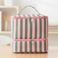 thumbnail image 3 of HUISZJ Cosmetic Bag, Stripped Nail Tech Organizer with Separate, 2 Layer Toiletries Organizer for Work Travel Outdoor, 3 of 7