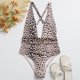 thumbnail image 3 of Traje de baño JM sexy con nudo frontal en V profundo leopardo M, 3 of 4