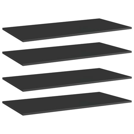 

WONISOLI Bookshelf Boards 4 pcs High Gloss Black 31.5 x11.8 x0.6 Chipboard