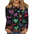 thumbnail image 6 of NuoCaiYun Valentines Tees for Women Women's Fashion Casual Round Neck Long Sleeve Love Heart Printed T-Shirt Tops, 6 of 6