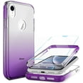 thumbnail image 1 of for iPhone XR Case Clear with Screen Protector Entire Full Body Protective 2-in-1 Shockproof Front Bumper with Anti-Yellowing Clear Phone Case for iPhone XR(Clear Purple), 1 of 7