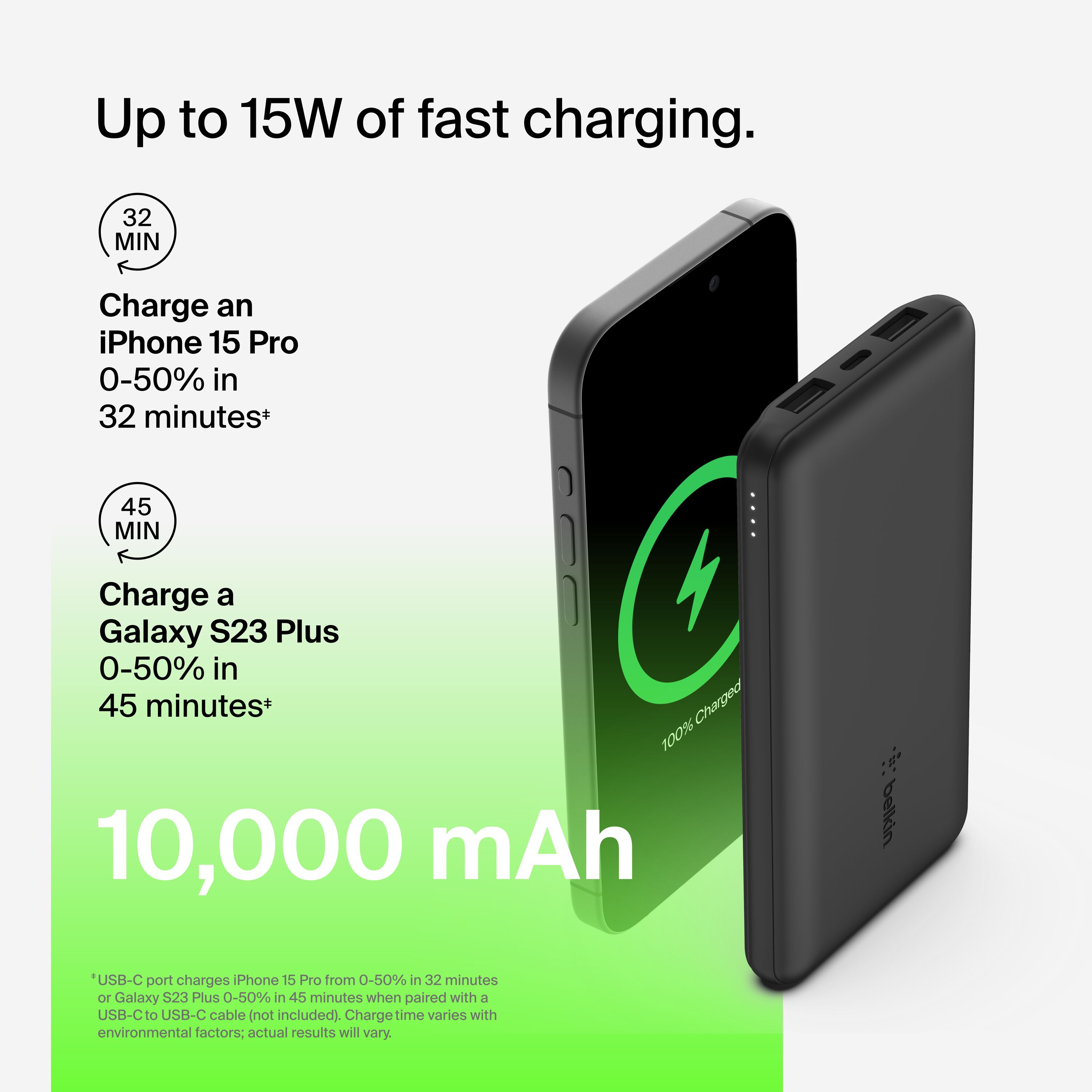 Belkin BoostCharge 10K USB-C Power Bank, Black photo 4