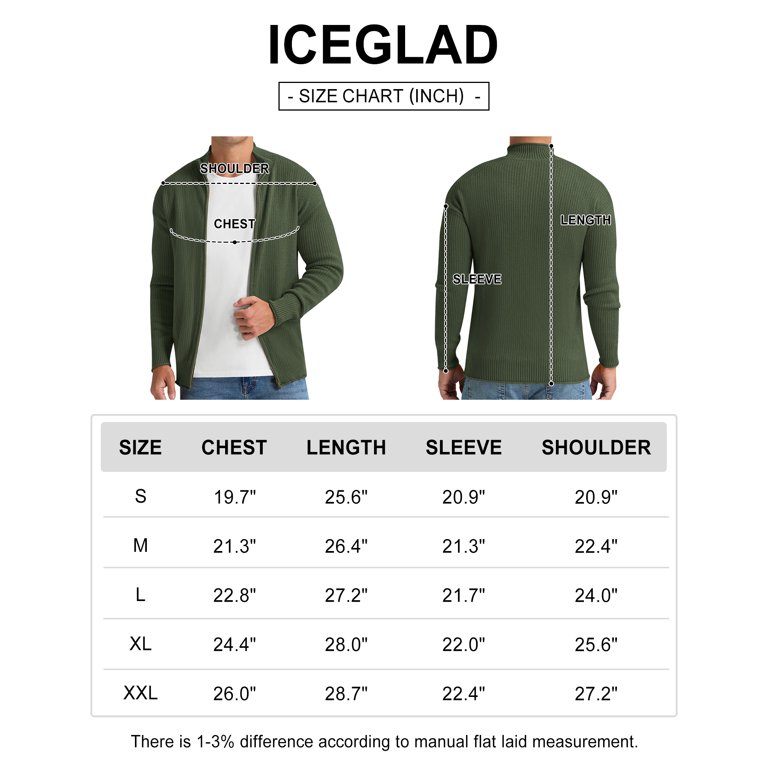 Iceglad Men's Full-Zip Mock Neck Cardigan photo 2