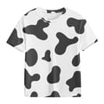 thumbnail image 6 of Coerni Kids Cow Print Shirt Boys & Girls Breathable Crewneck Short Sleeve Tees Colorful Cow Print Tops Casual Versatile Summer Outfit, 6 of 7