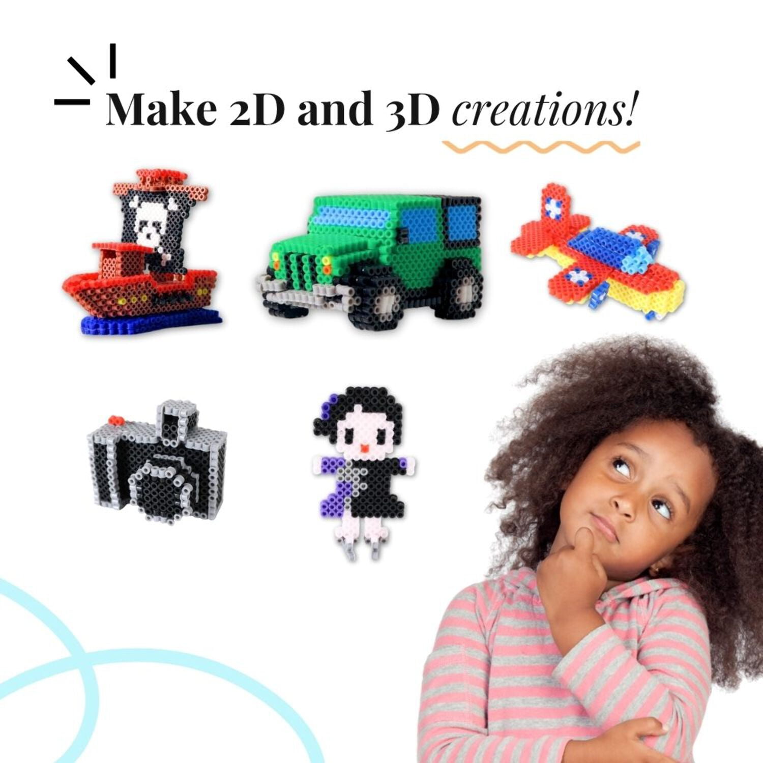 Flycatcher Smart Pixelator 2.0 – LED Pattern Guide for Fuse Bead Crafts, 2D & 3D Designs, Free App-Connected STEAM Toy, Ages 7+
