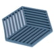 thumbnail image 5 of Juego de 4 tapetes resistentes al calor con diseño de rayas hexagonales en color azul, ideales para usar en la mesa del comedor y la cocina, protegen del calor y los rasguños, 5 of 8
