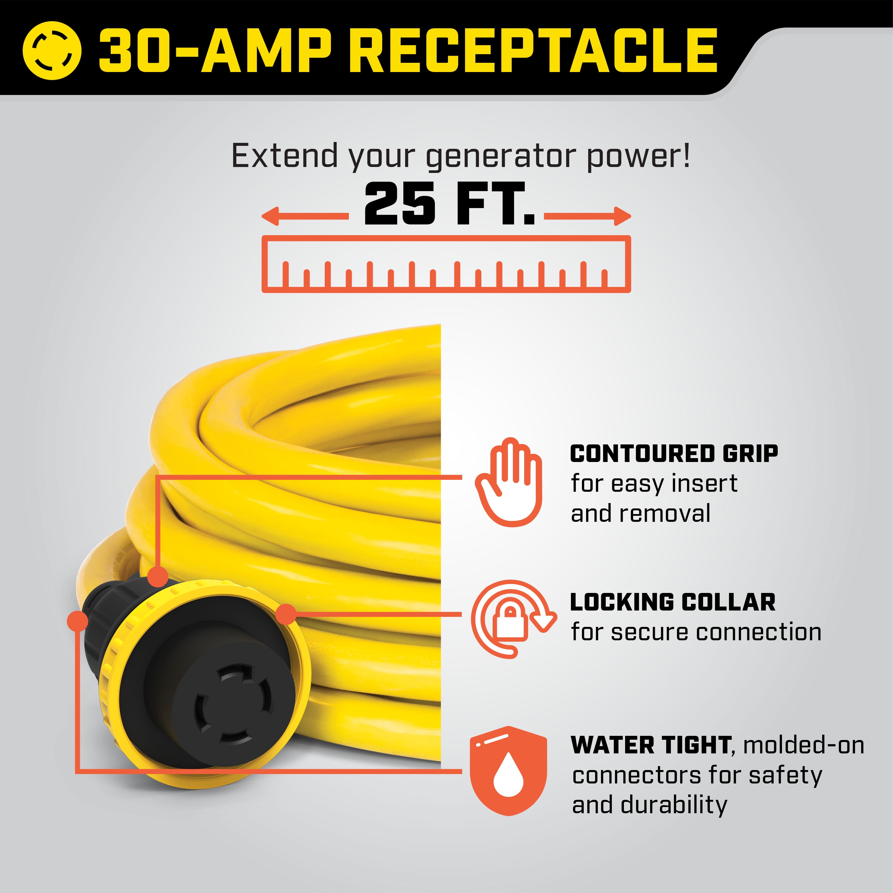 Hawaii 　『GUY ROVER』　751460B8 2 ft. 30A 125/250V Generator Adapter Cord – Champion Power